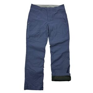 Eddie Bauer Fleece Lined Tech Pants Men 34x30 Blue Outdoors Nylon Stretch